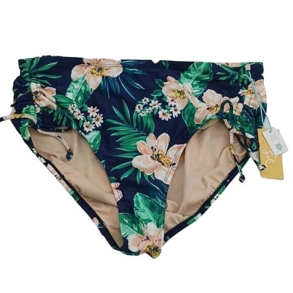 Kona Sol Side Tie High Waist Coverage Bikini Bottom Plus Size 16W/18W - Picture 1 of 5